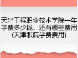 天津工程职业技术学院一年学费多少钱，还有哪些费用(天津职院学费费用)
