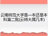 云南师范大学是一本还是本科第二批(云师大属几本)
