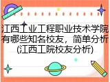 江西工业工程职业技术学院有哪些知名校友，简单分析(江西工院校友分析)
