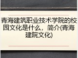 青海建筑职业技术学院的校园文化是什么，简介(青海建院文化)