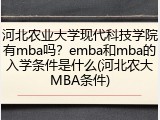 河北农业大学现代科技学院有mba吗？emba和mba的入学条件是什么(河北农大MBA条件)