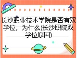 长沙职业技术学院是否有双学位，为什么(长沙职院双学位原因)