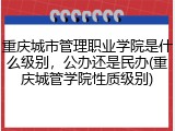 重庆城市管理职业学院是什么级别，公办还是民办(重庆城管学院性质级别)