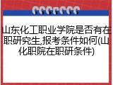 山东化工职业学院是否有在职研究生,报考条件如何(山化职院在职研条件)