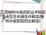 江西樟树中医药职业学院招生类型及申请条件解读(樟树中医职院招生解读)