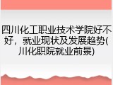 四川化工职业技术学院好不好，就业现状及发展趋势(川化职院就业前景)