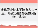 淮北职业技术学院有多少学生，师资力量如何(淮职院师生规模)