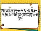 西藏藏医药大学毕业是什么学历有何优势(藏医药大优势)