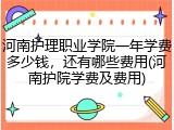 河南护理职业学院一年学费多少钱，还有哪些费用(河南护院学费及费用)