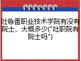 吐鲁番职业技术学院有没有院士，大概多少("吐职院有院士吗")