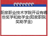 阳泉职业技术学院开设有哪些奖学和助学金(阳泉职院奖助学金)