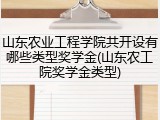 山东农业工程学院共开设有哪些类型奖学金(山东农工院奖学金类型)