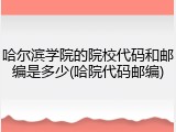 哈尔滨学院的院校代码和邮编是多少(哈院代码邮编)