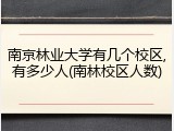 南京林业大学有几个校区,有多少人(南林校区人数)