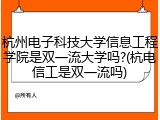 杭州电子科技大学信息工程学院是双一流大学吗?(杭电信工是双一流吗)
