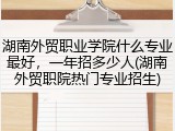 湖南外贸职业学院什么专业最好，一年招多少人(湖南外贸职院热门专业招生)