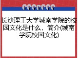 长沙理工大学城南学院的校园文化是什么，简介(城南学院校园文化)
