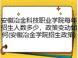 安徽冶金科技职业学院每年招生人数多少，政策变动如何(安徽冶金学院招生政策)