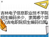 吉林电子信息职业技术学院招生编码多少，隶属哪个部门(吉电职院招生编码归属)