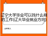 辽宁大学毕业可以找什么样的工作(辽大毕业就业方向)