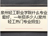 泉州轻工职业学院什么专业最好，一年招多少人(泉州轻工热门专业招生)