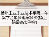 扬州工业职业技术学院一年奖学金最多能拿多少(扬工院最高奖学金)