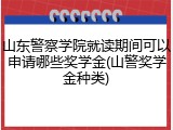 山东警察学院就读期间可以申请哪些奖学金(山警奖学金种类)