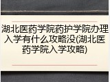 湖北医药学院药护学院办理入学有什么攻略没(湖北医药学院入学攻略)