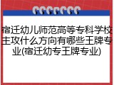 宿迁幼儿师范高等专科学校主攻什么方向有哪些王牌专业(宿迁幼专王牌专业)