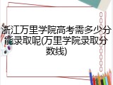 浙江万里学院高考需多少分能录取呢(万里学院录取分数线)