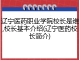 辽宁医药职业学院校长是谁,校长基本介绍(辽宁医药校长简介)