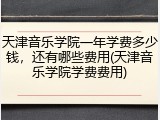 天津音乐学院一年学费多少钱，还有哪些费用(天津音乐学院学费费用)