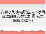 安徽水利水电职业技术学院就读的真实感觉如何(安水院就读体验)