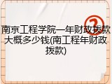 南京工程学院一年财政拨款大概多少钱(南工程年财政拨款)