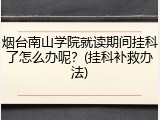 烟台南山学院就读期间挂科了怎么办呢？(挂科补救办法)