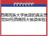 西南民族大学就读的真实感觉如何(西南民大就读体验)