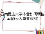 云南民族大学毕业如何调档案呢(云大毕业调档)