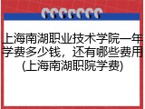 上海南湖职业技术学院一年学费多少钱，还有哪些费用(上海南湖职院学费)