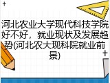 河北农业大学现代科技学院好不好，就业现状及发展趋势(河北农大现科院就业前景)
