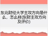 东北财经大学主攻方向是什么，怎么样(东财主攻方向及评价)