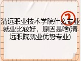 清远职业技术学院什么专业就业比较好，原因是啥(清远职院就业优势专业)