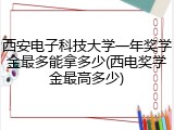 西安电子科技大学一年奖学金最多能拿多少(西电奖学金最高多少)