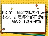 湖南第一师范学院招生编码多少，隶属哪个部门(湖南一师招生代码归属)
