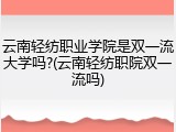 云南轻纺职业学院是双一流大学吗?(云南轻纺职院双一流吗)