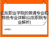 山东职业学院的普通专业和特色专业详解(山东职院专业解析)