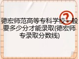 德宏师范高等专科学校一般要多少分才能录取(德宏师专录取分数线)