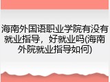 海南外国语职业学院有没有就业指导，好就业吗(海南外院就业指导如何)