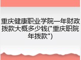 重庆健康职业学院一年财政拨款大概多少钱("重庆职院年拨款")