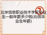 北京信息职业技术学院毕业生一般年薪多少钱(北信毕业生年薪)