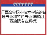 江西冶金职业技术学院的普通专业和特色专业详解(江西冶院专业解析)